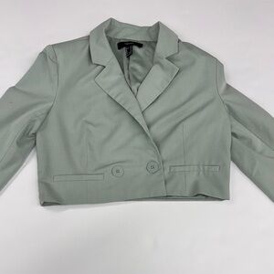 Forever 21 Cropped Mint Blazer with Double Buttons